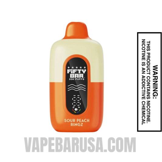 Sour Peach Ringz Hidden Hills X Fifty Bar 20k Disposable Vape