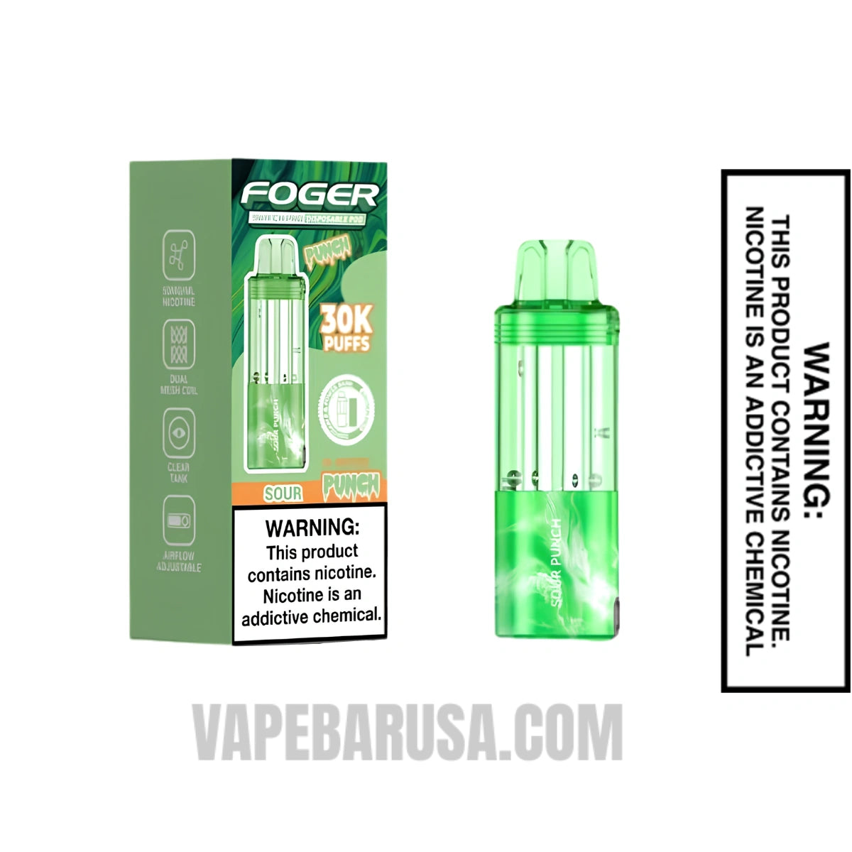 Sour Punch Foger Switch Pro 30K Disposable Vape Pod With Package Box