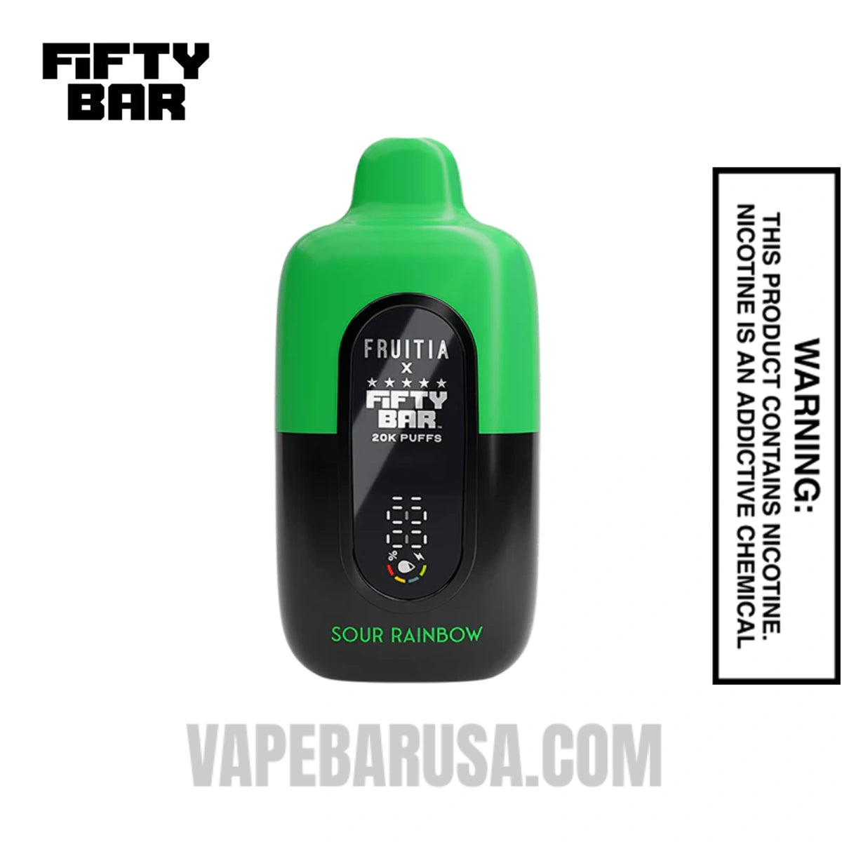 Sour Rainbow Fruitia X Fifty Bar 20K Disposable Vape 