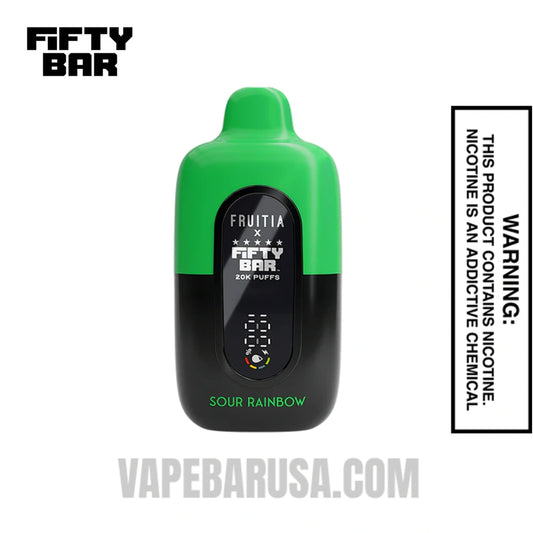 Sour Rainbow Fruitia X Fifty Bar 20K Disposable Vape 
