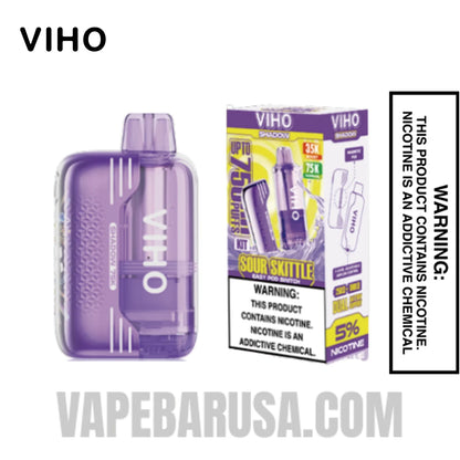 Sour Skittle VIHO Shadow 75K Vape Kit With Package Box