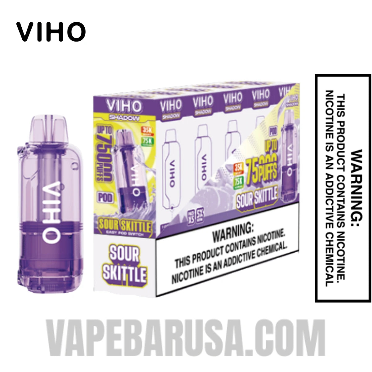 Sour Skittle VIHO Shadow 75K Vape Pod With Bundle Pack