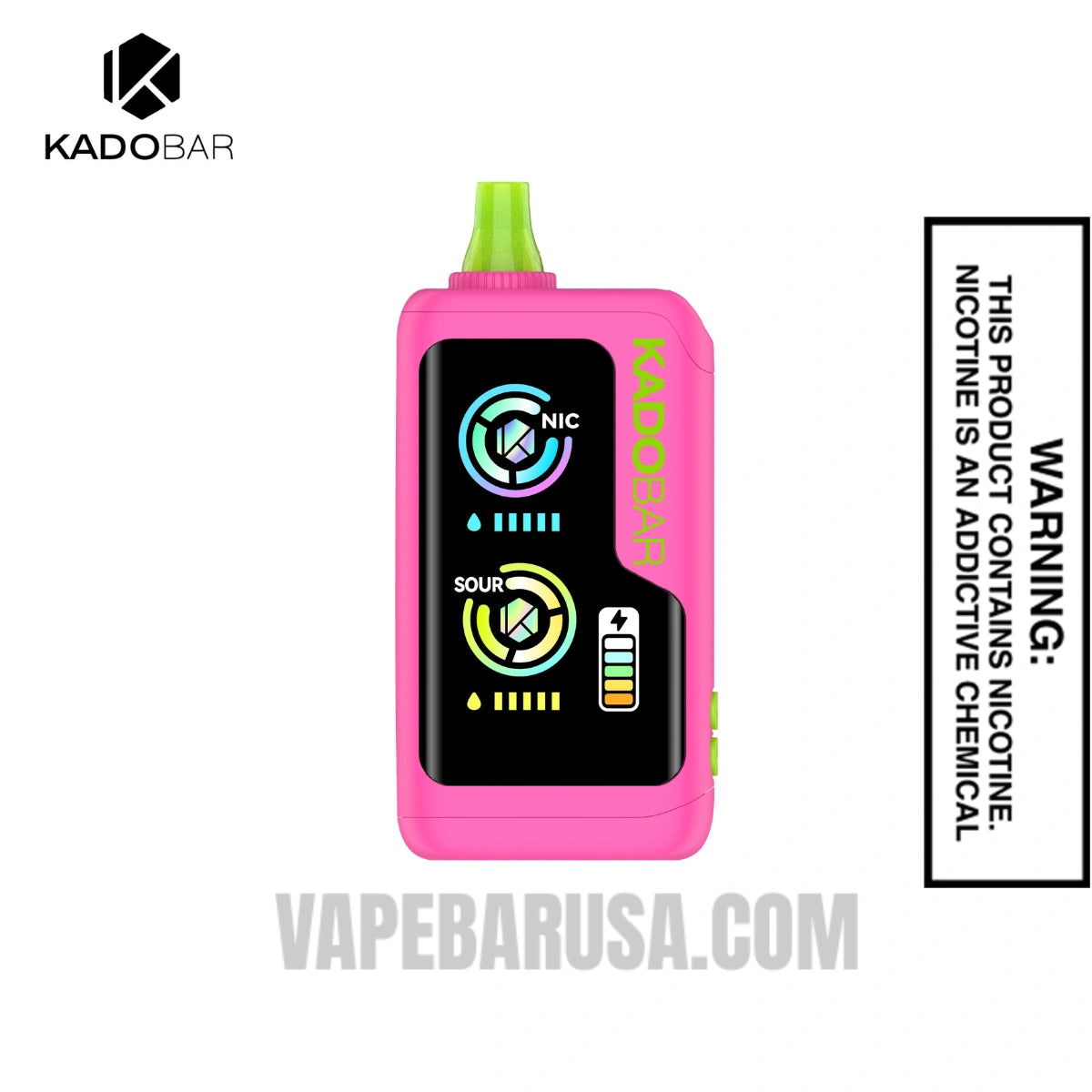 Sour Strawberry Raspberry Kado Bar NI40K Sour-Nic Control Disposable Vape
