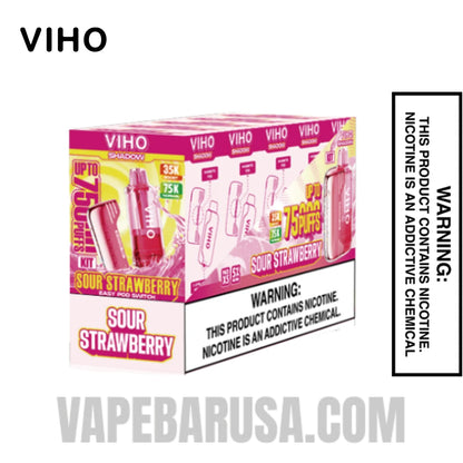 Sour Strawberry VIHO Shadow 75K Vape Kit with Bundle Pack