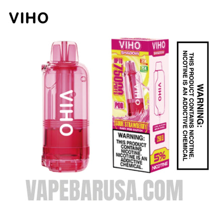 Sour Strawberry VIHO Shadow 75K Vape Pod with Package Box