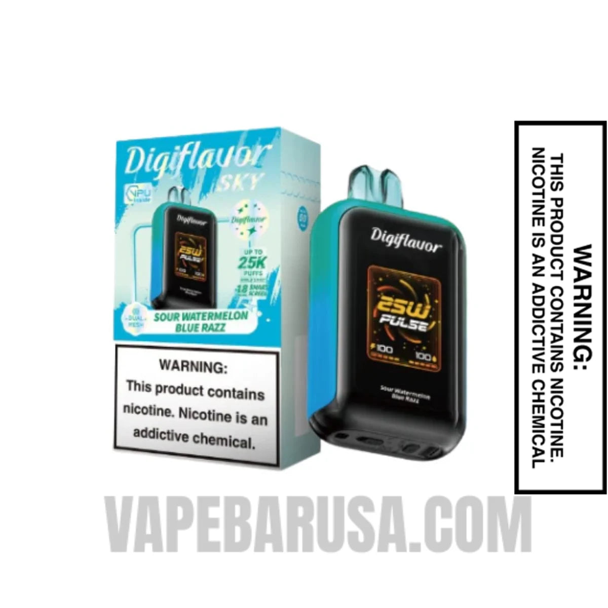 Sour Watermelon Blue Razz Digiflavor Sky 25K Vape With Package Box