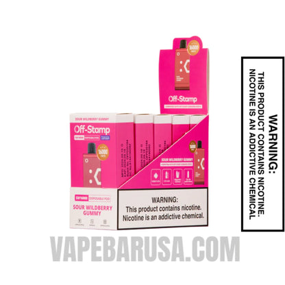 Sour Wildberry Gummy Off Stamp SW16000 Disposable Pod With Bundle Pack