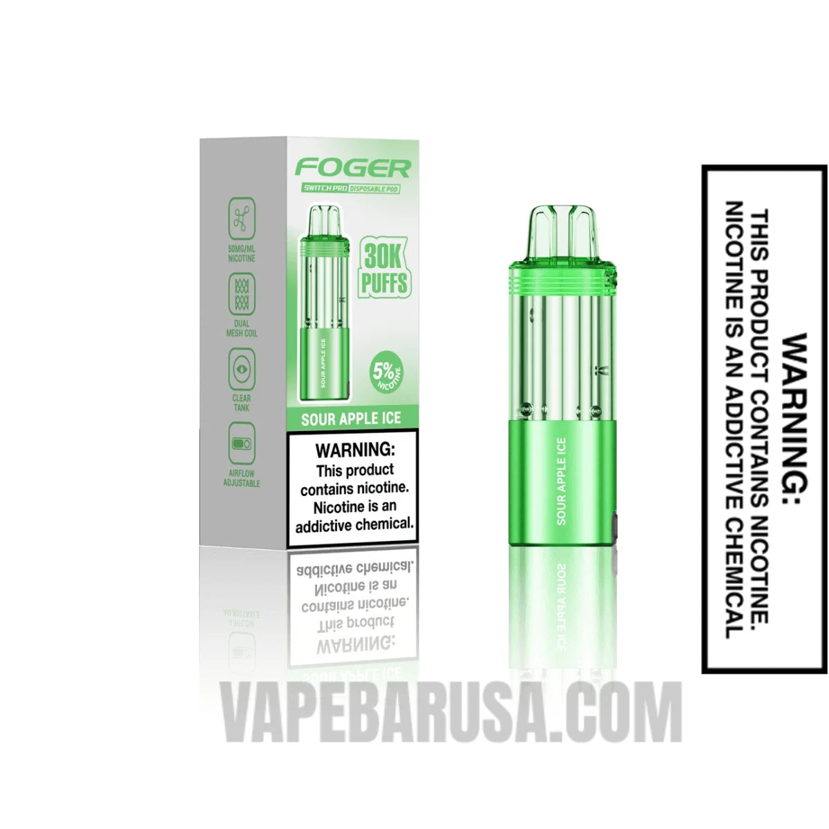 Sour Apple Ice Foger Switch Pro Disposable Vape with Package Box