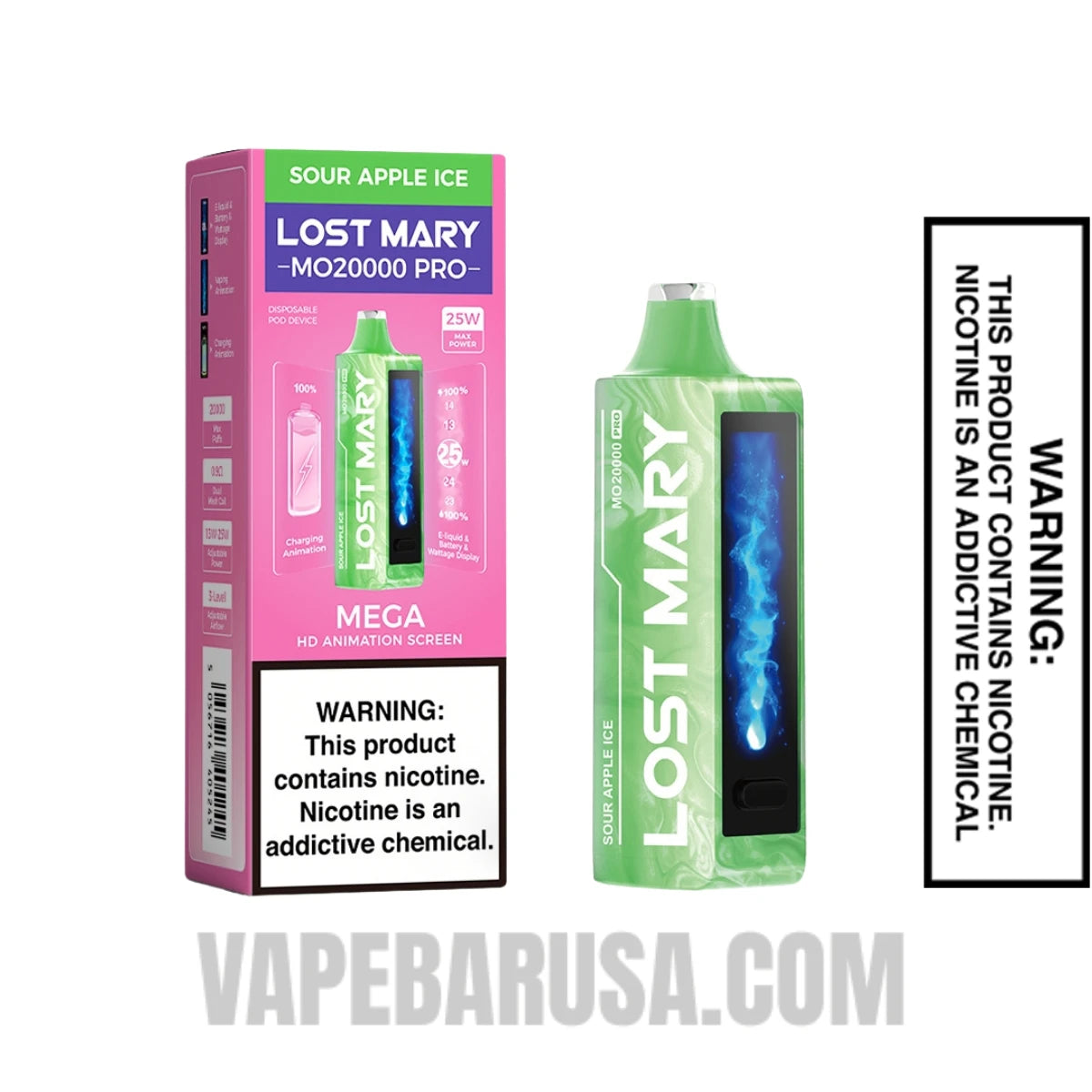 Sour Apple Ice Lost Mary MO20000 Disposable Vape With Package Box