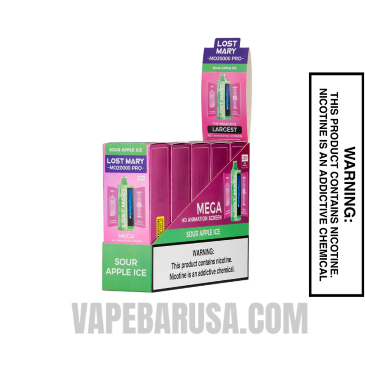 Sour Apple Ice Lost Mary MO20000 Disposable Vape With bundle box