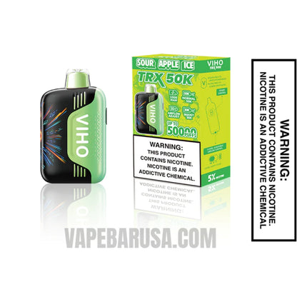 Sour Apple Ice VIHO TRX 50K Disposable Vape With Package Box