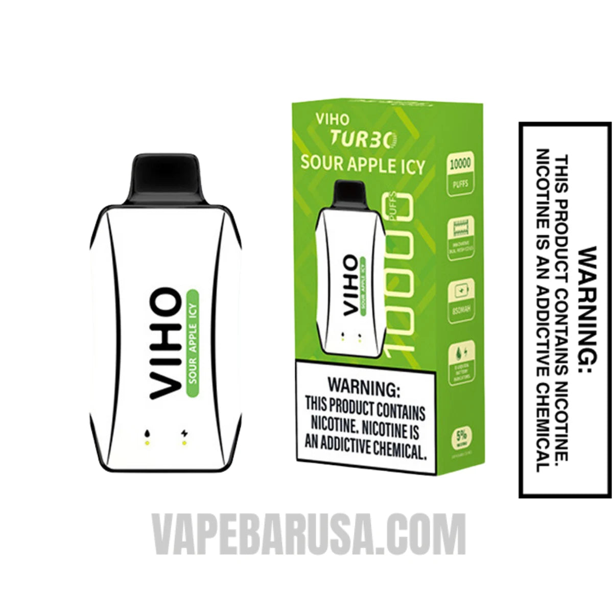 Sour Apple Icy VIHO Turbo Vape 10000 Puffs With Package Box