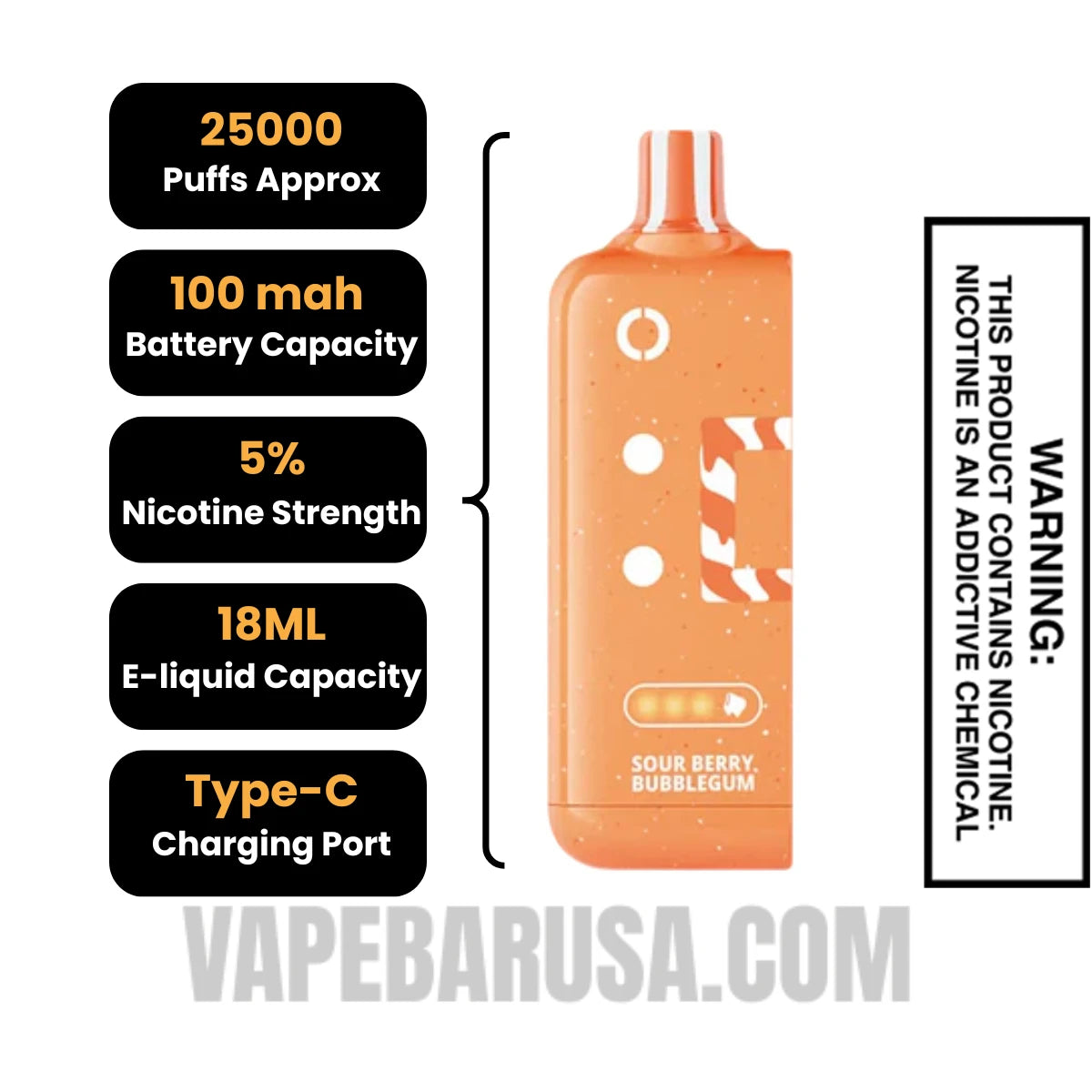 Sour Berry Bubblegum Off Stamp Sweet Cube 25K Disposable Pod