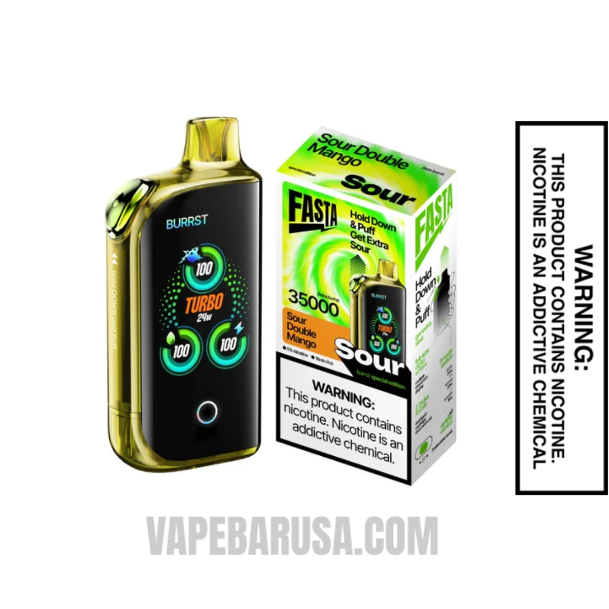 Sour Double Mango Fasta Burrst 35000 (Sour Edition) Vape With Package Box
