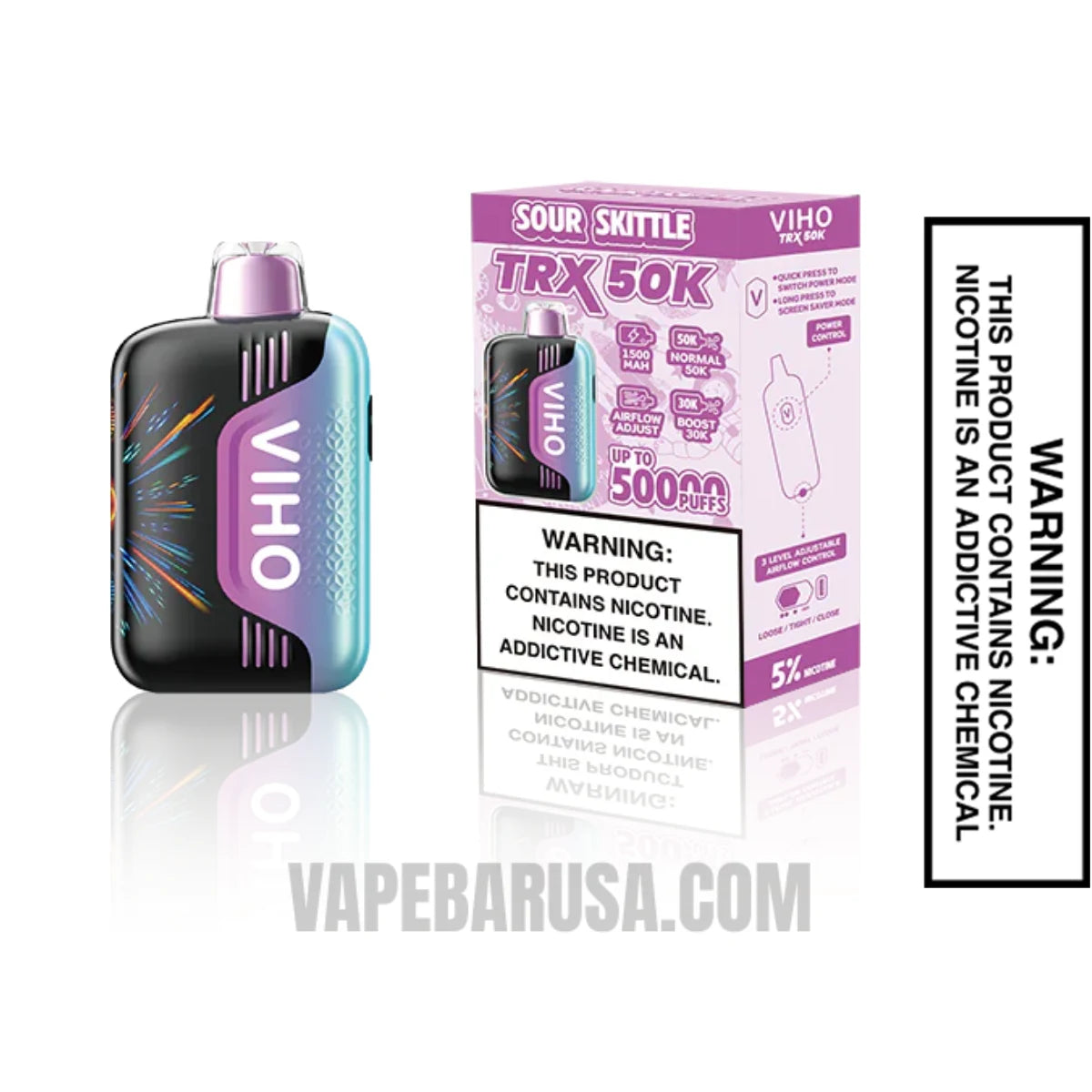 Sour Skittles VIHO TRX 50K Disposable Vape With Package Box