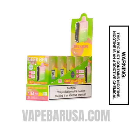Sour Strawberry Geek Bar Pulse Disposable Vape With Bundle Box