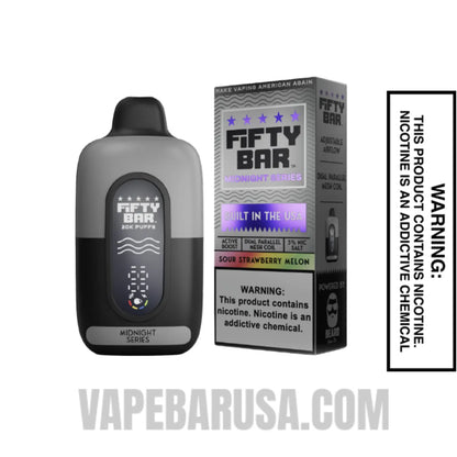 Sour Strawberry Melon Fifty Bar 20K Midnight Series Disposable Vape With Package Box