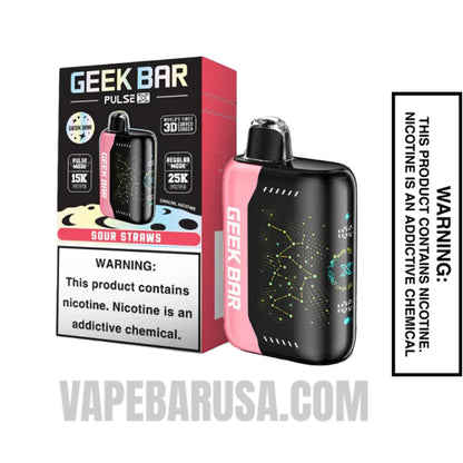 Sour Straws Geek Bar Pulse X Disposable Vape With Package Box