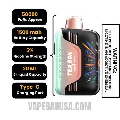 Sour Straws VIHO TRX 50K Disposable Vape Specifications