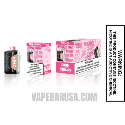Sour Straws VIHO TRX 50K Disposable Vape With Bundle Pack