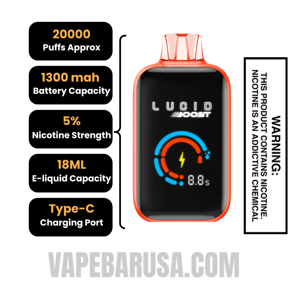 Sourstrawpunch Lucid Boost 20123 Disposable Vape