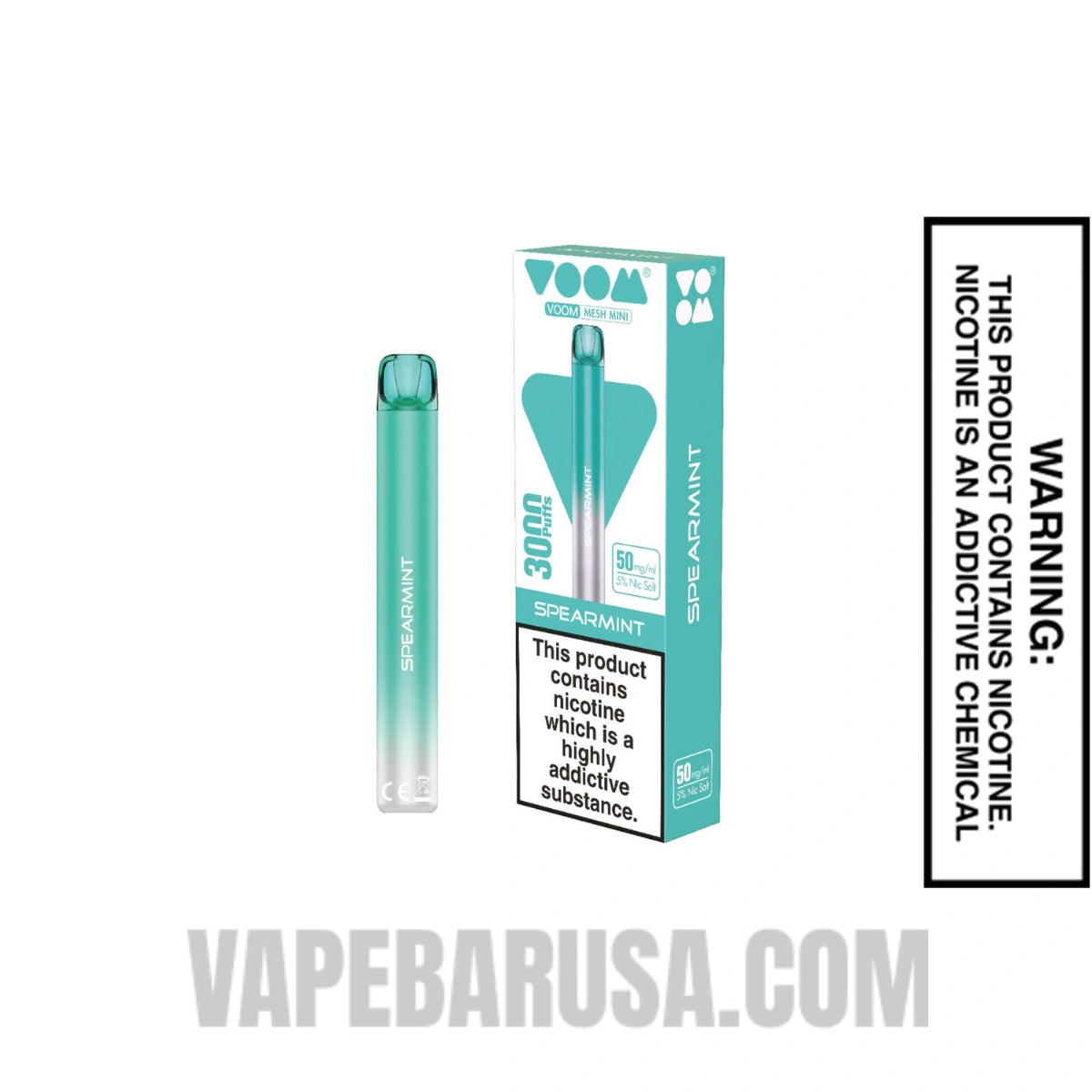 Spearmint Voom Mesh 3000 Puffs Disposable Vape With Package Box