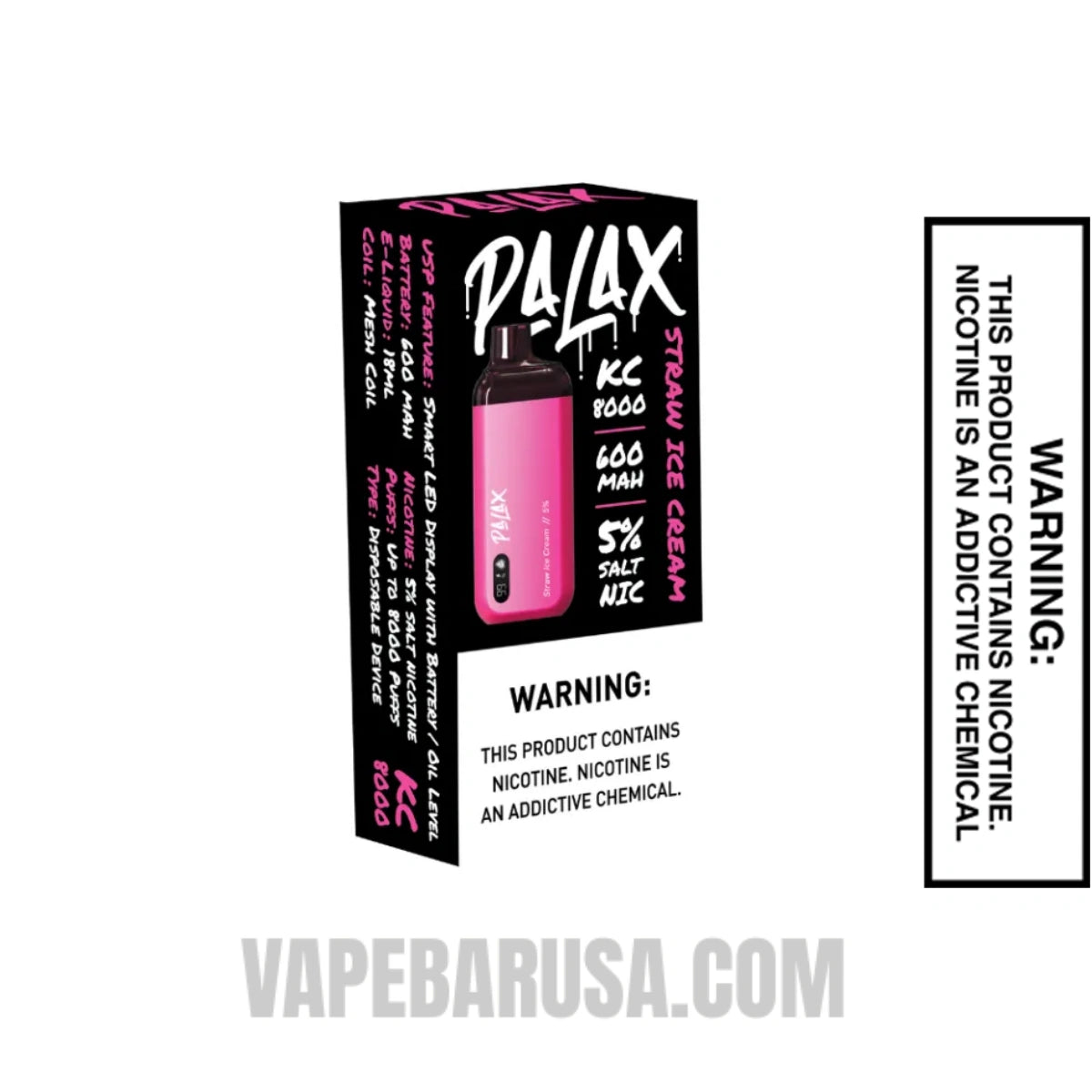 Straw Ice Cream Palax KC8000 Disposable Vape - Final Sale With Package Box