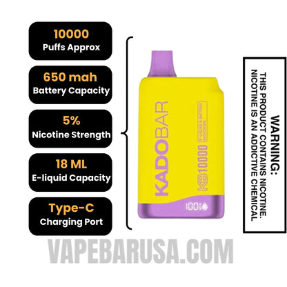 Strawberry Banana Kado Bar KB10000 Disposable Vape