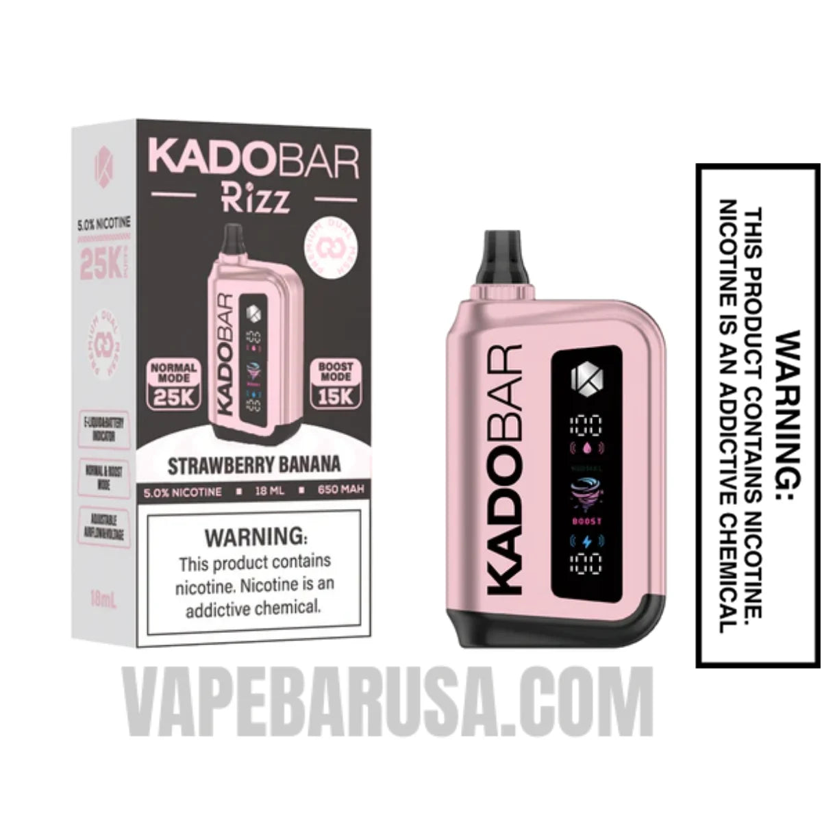 Strawberry Banana Kado Bar Rizz 25000 Disposable Vape With Package Box