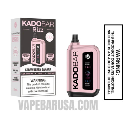 Strawberry Banana Kado Bar Rizz 25000 Disposable Vape With Package Box