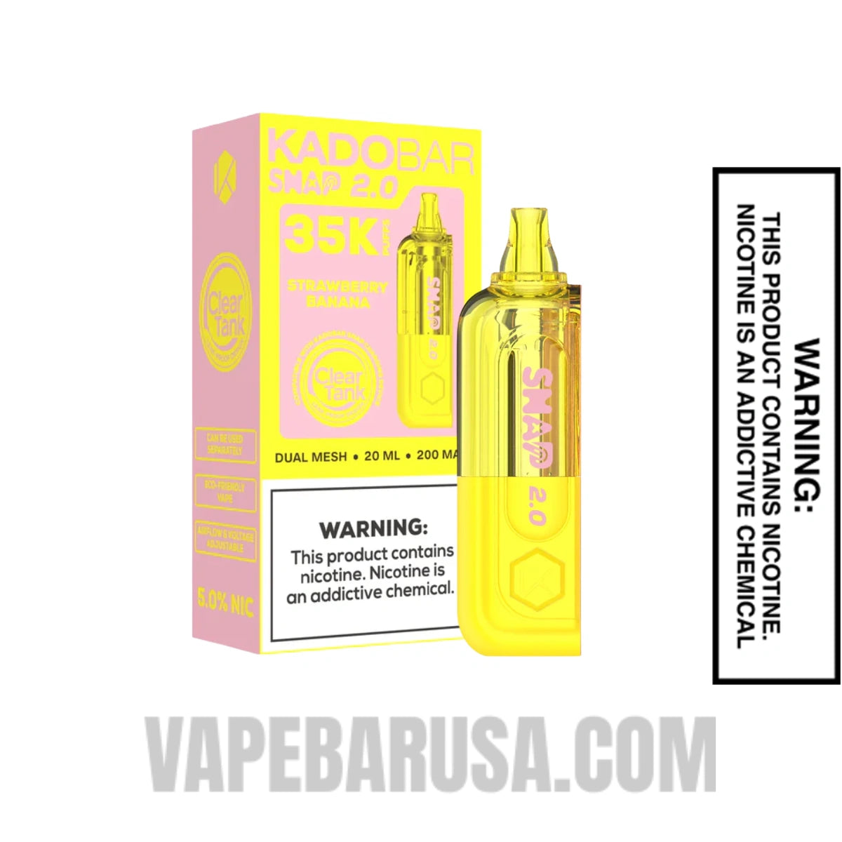 Strawberry Banana Kado Bar Snap 2.0 35K Disposable Vape Pod With Package Box
