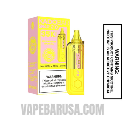Strawberry Banana Kado Bar Snap 2.0 35K Disposable Vape Pod With Package Box