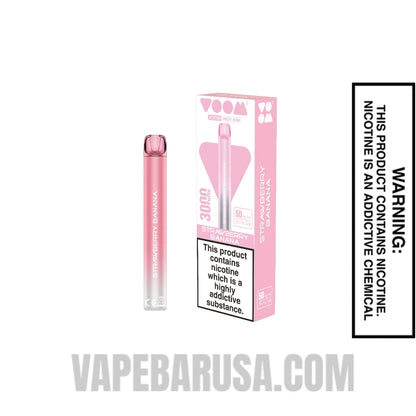 Strawberry Banana Voom Mesh 3000 Puffs Disposable Vape With Package Box