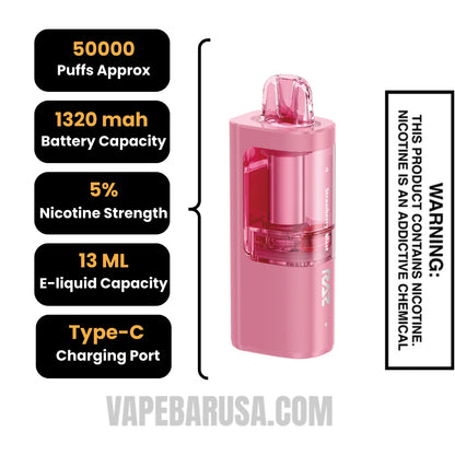 Strawberry Blast RAZ VUE 50K Disposable Pod Specifications