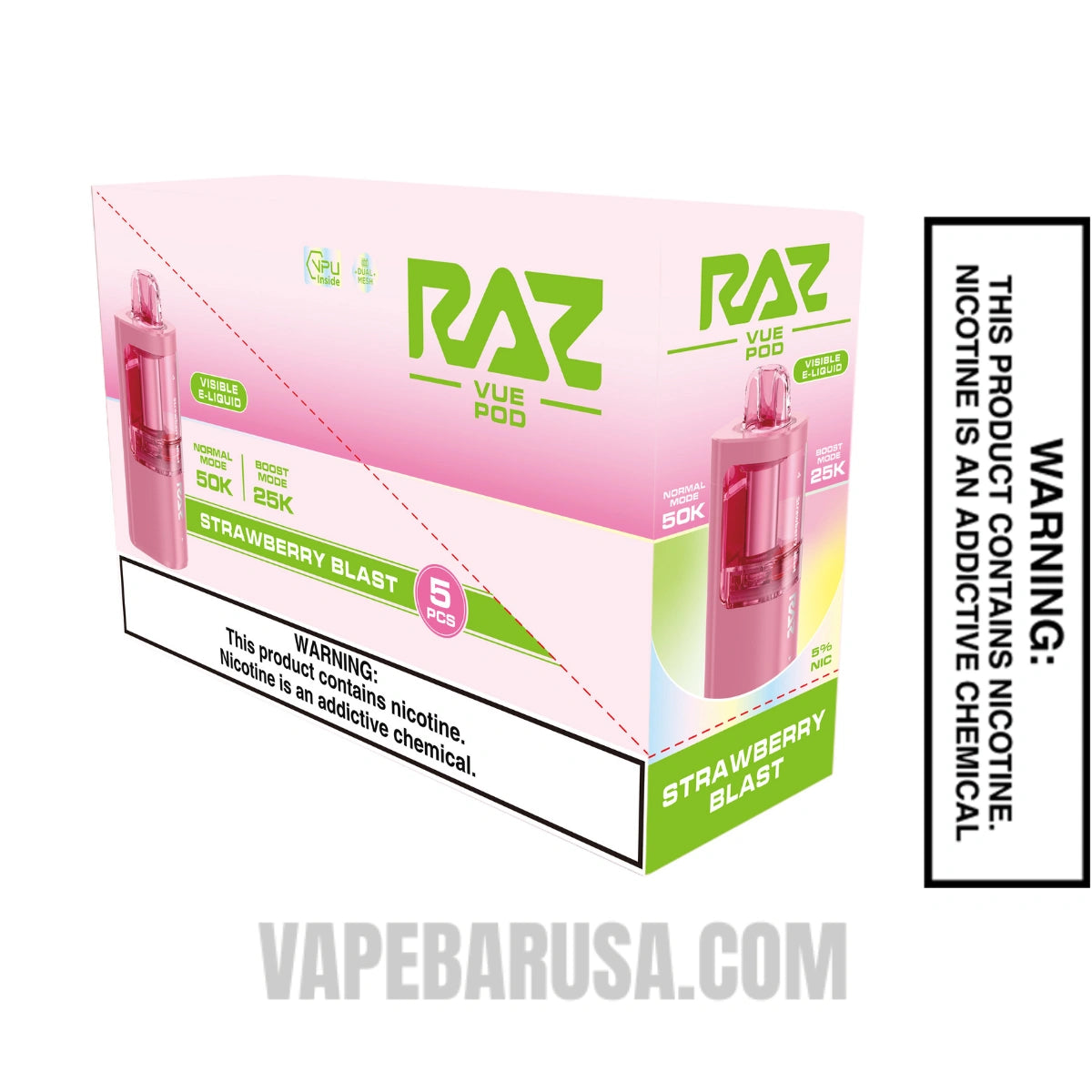 Strawberry Blast RAZ VUE 50K Disposable Pod With Bundle Box