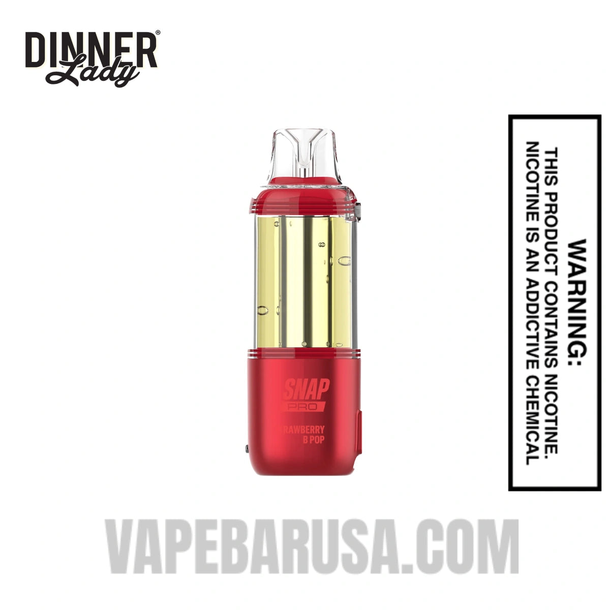 Strawberry B pop Dinner Lady Snap Pro 35K Disposable Vape Pod