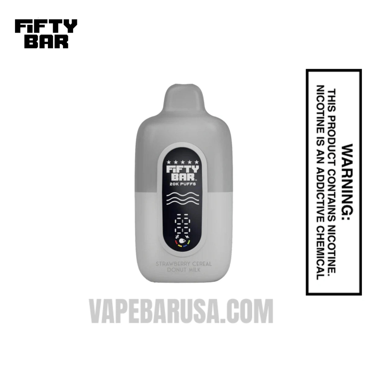 Strawberry Cereal Donut Milk Fifty Bar 20K Silver Series 2% Disposable Vape