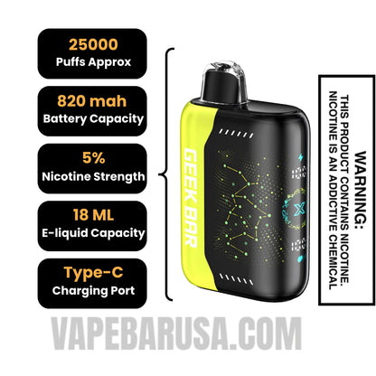Strawberry Colada Geek Bar Pulse X Disposable Vape Specifications