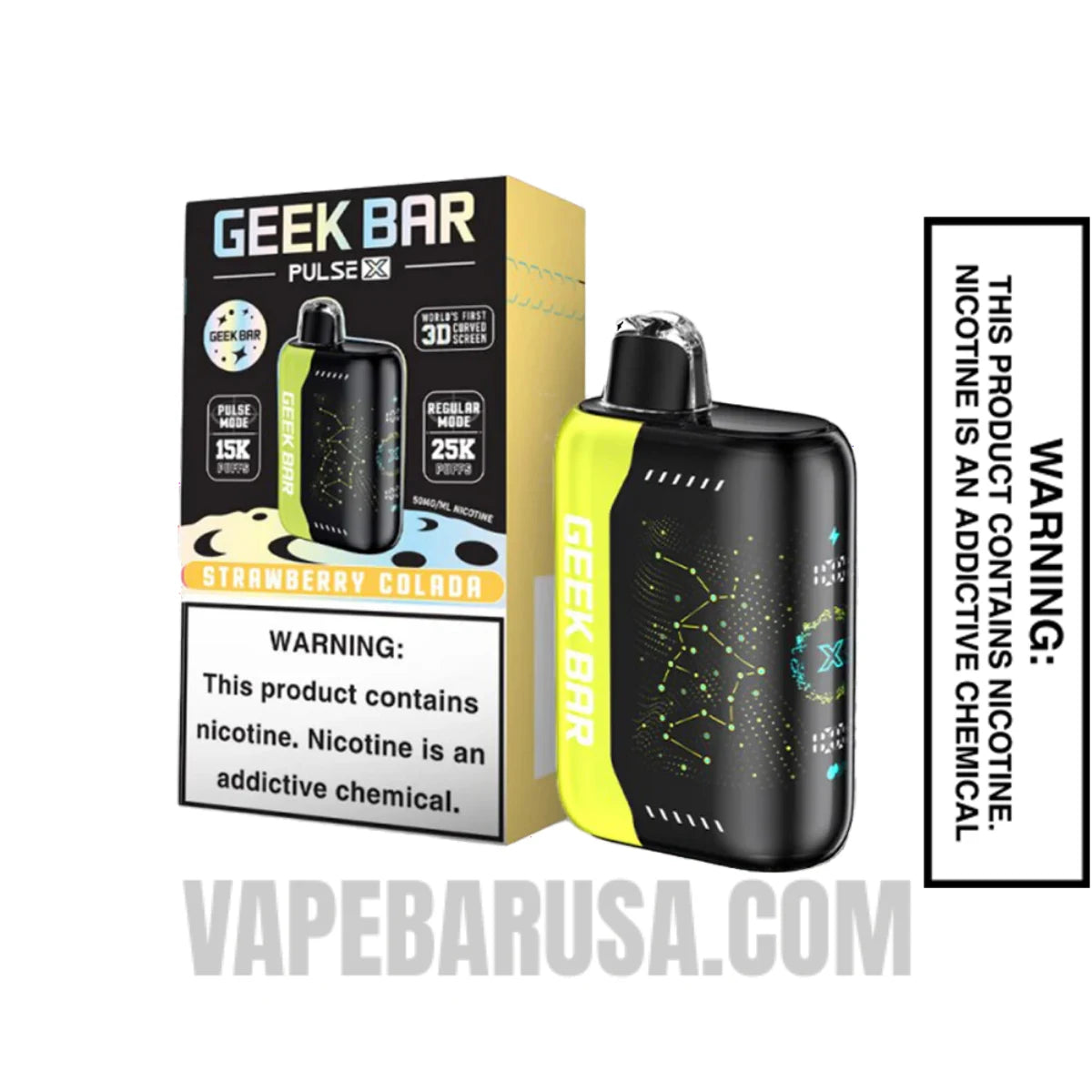 Strawberry Colada Geek Bar Pulse X Disposable Vape With Package Box
