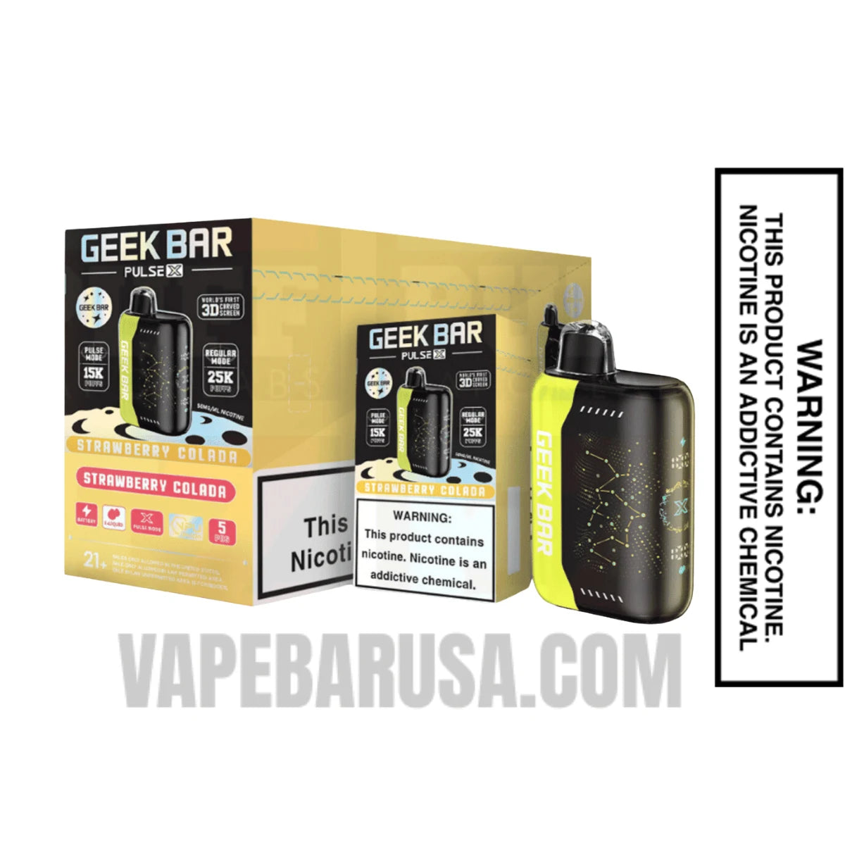 Strawberry Colada Geek Bar Pulse X Disposable Vape with Bundle Pack
