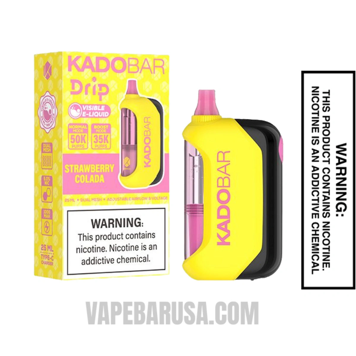 Strawberry Colada Kado Bar Drip 50K Disposable Vape With Package Box