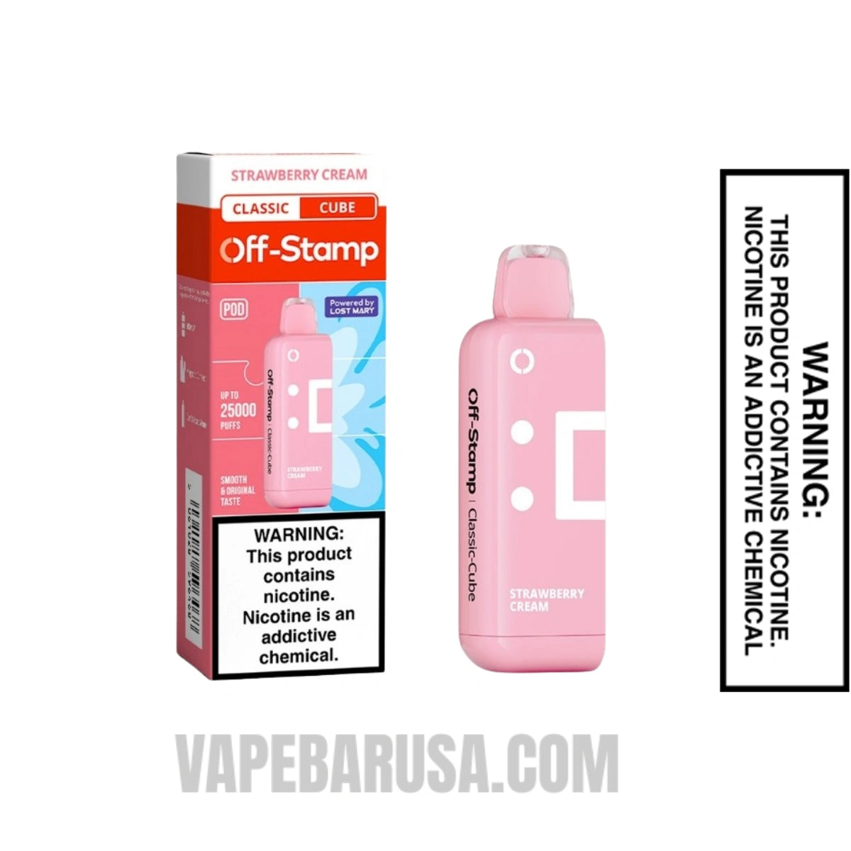 Strawberry Cream Off Stamp Classic Cube 25K Disposable Pod With Package Box