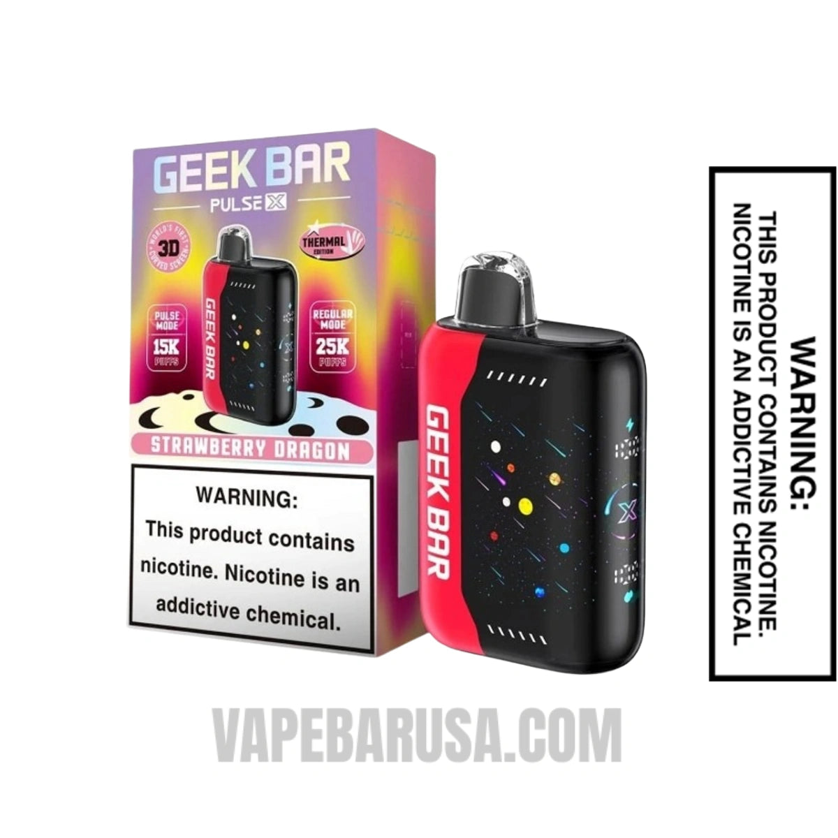Strawberry Dragon Geek Bar Pulse X Disposable Vape With Package Box