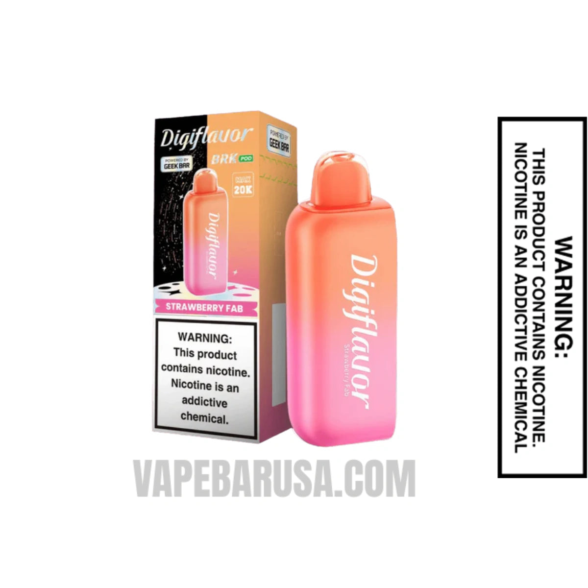 Strawberry Fab Digiflavor BRK 20K Disposable Pod With Package Box