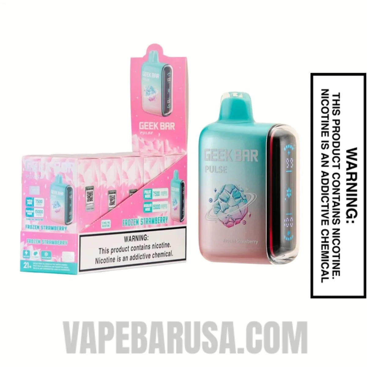 Strawberry Geek Bar Pulse Frozen Edition Vape With Bundle Pack