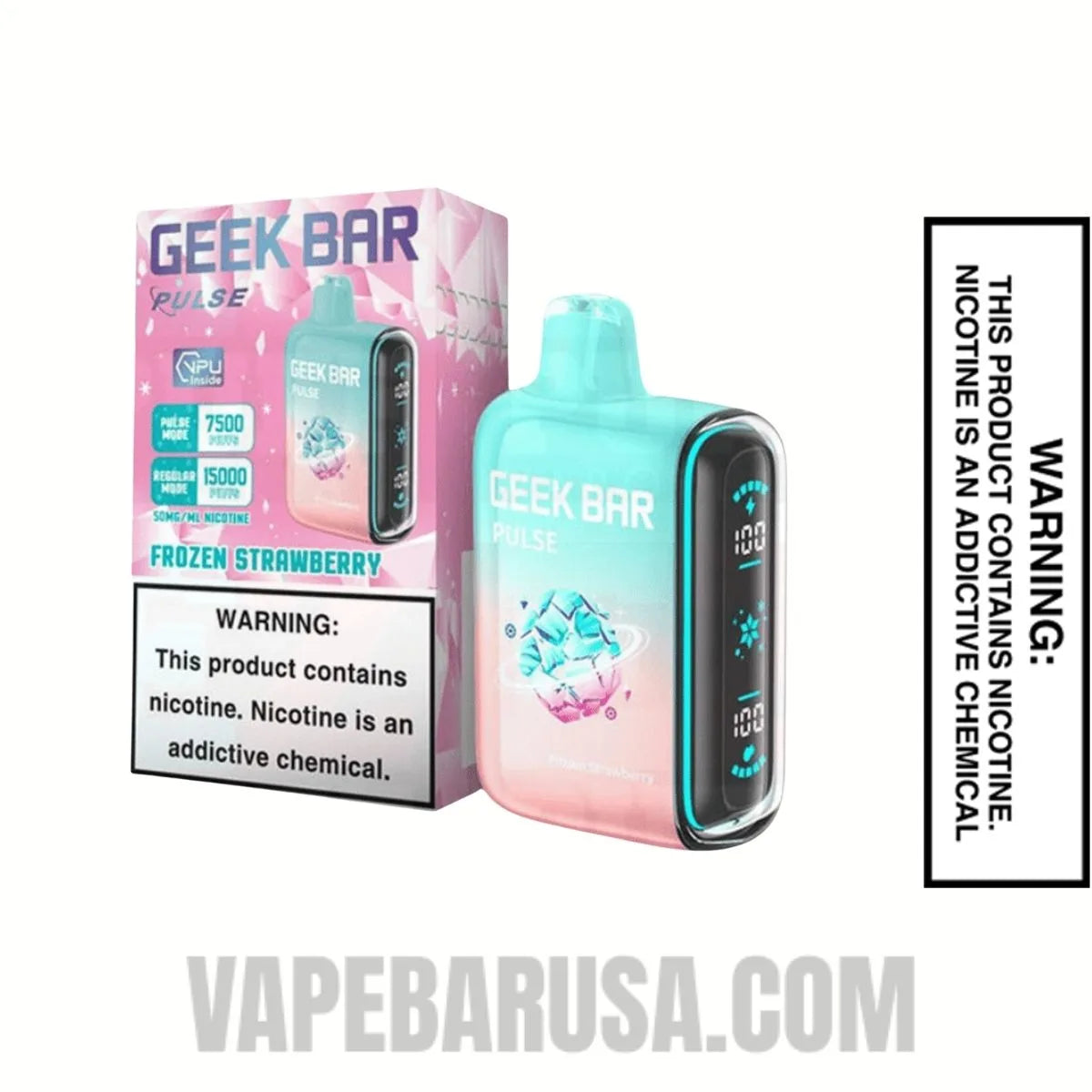 Strawberry Geek Bar Pulse Frozen Edition Vape With Package Box