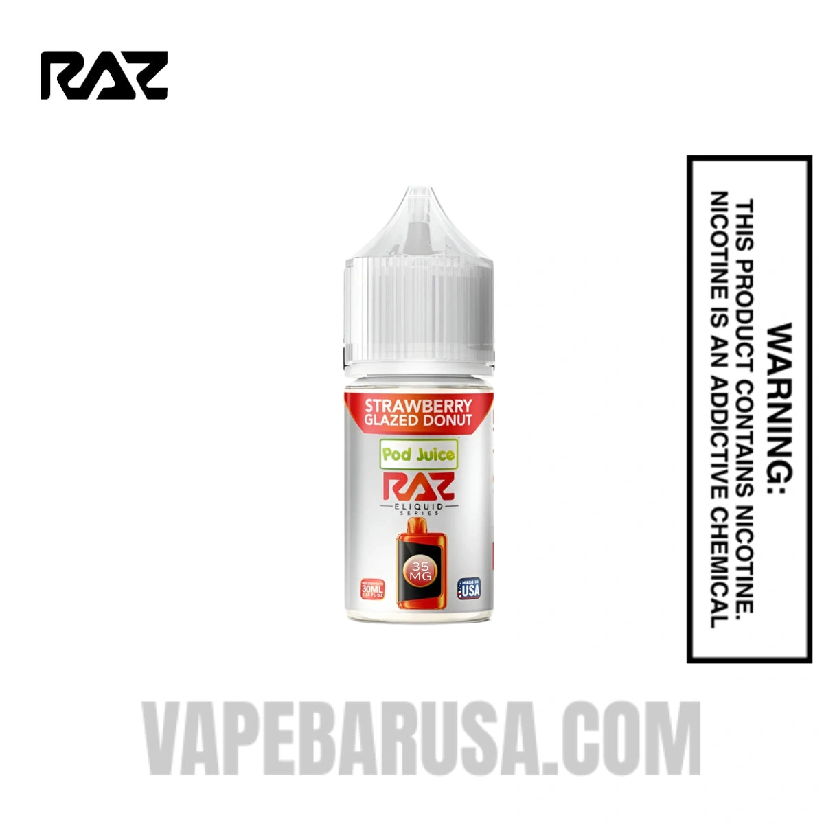 Strawberry Glazed Donut RAZ Salt Nic Juice 30 ML