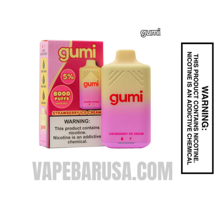 Strawberry Ice Cream Gumi Bar Disposable Vape 8000 Puffs With Package Box
