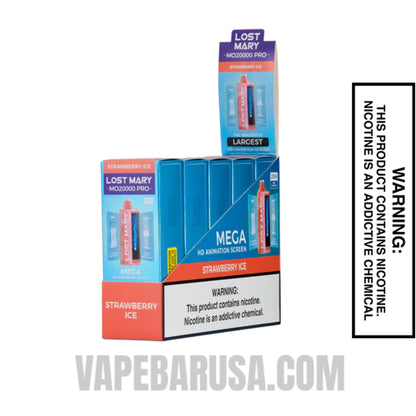 Strawberry Ice Lost Mary MO20000 Disposable Vape with bundle box