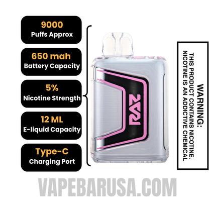 Strawberry Ice RAZ TN9000 Disposable Vape